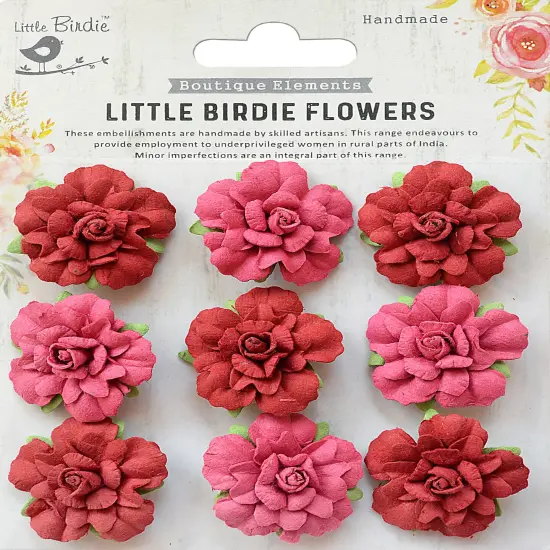 Little Birdie Vincy Paper Flowers 9/Pkg {2}