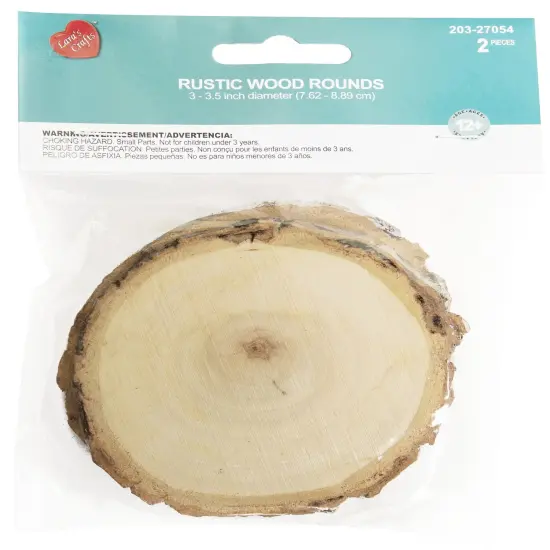 CousinDIY Rustic Wood Rounds 2/Pkg-Natural 3-3.5" {1}