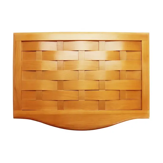 Oceanstar Natural Finished Bowed Front Veneer Laundry Wood Hamper with Interior Bag Brown {5}