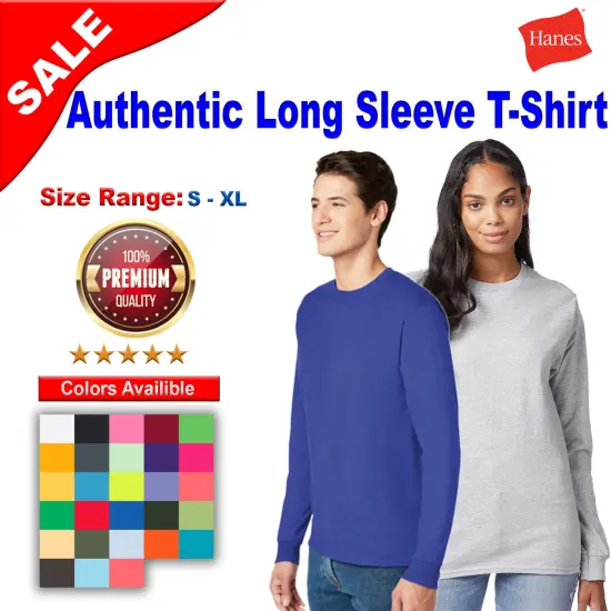 Hanes&reg; Authentic Long Sleeve T-Shirt Smoke Grey {2}