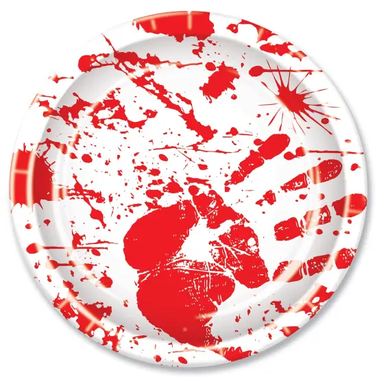 Beistle - Bloody Handprints Plates - 9" - 12 Pack {1}