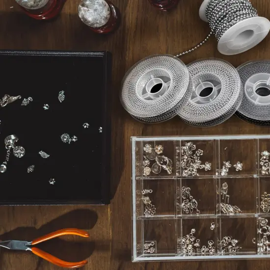 33 FTSteel Ball Chain Bead Dog Tag Chain Beaded Necklace Chains for Jewelry Making Bracelet Military Crafts, Silver Metal Pull Chain Small Ball Bead Chain Roll w/20 Connectors (Silver, 1.5mm) {4}