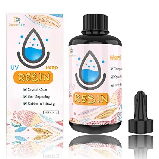 UV Resin - 200g Upgrade Crystal Clear Hard Glue Ultraviolet Curing Epoxy Resin for Jewelry Making, Pendant, DIY Crafts - Transparent Solar Cure Sunlight Activated Thin UV Resin for Mold, Casting {1}