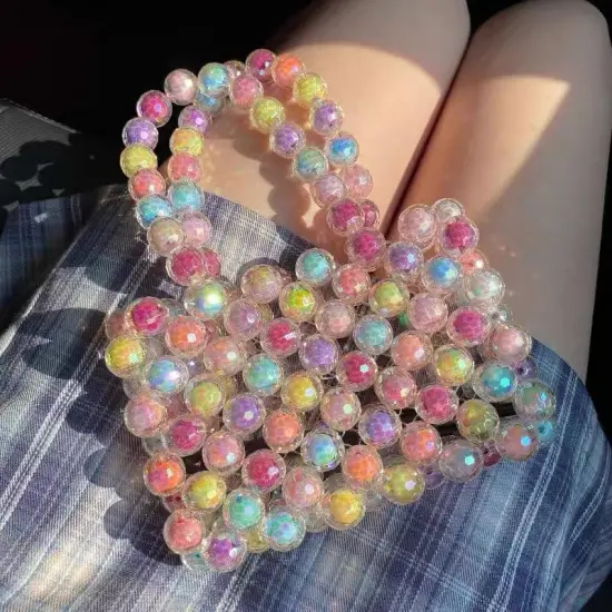 16mm Acrylic Beads 90 Pieces Shine Beads Colorful Beads Multicolor Round Beads for DIY Jewelry Making (ab Polyhedral) {3}