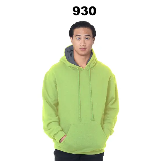 Bayside&reg; Super Heavy Thermal Lined Hooded Sweatshirt Navy/ Cream {3}