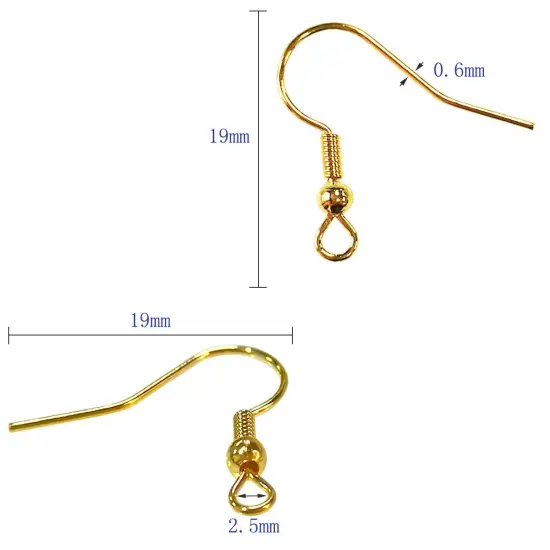 120 Pieces Earring Hooks with Ball and Coil, Hypo Allergenic Plated Gold Ear Wires with Transparent Storage Box, for DIY Jewelry Making {4}