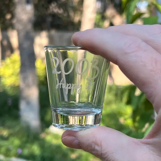 2oz 2003 Happy 21 Shot Glass Birthday {5}