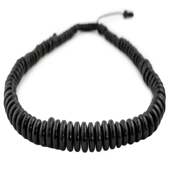The Bead Chest Black Horn Disk Beads (Graduated) {3}