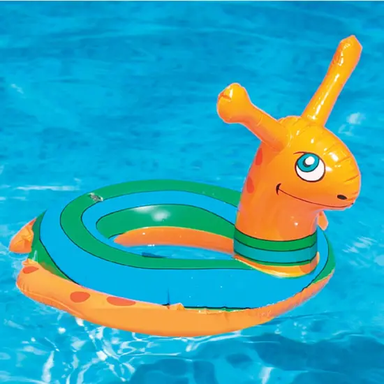 Swim Central Inflatable Orange and Blue Snail Swimming Pool Tube Ring Float, 24-inch {3}