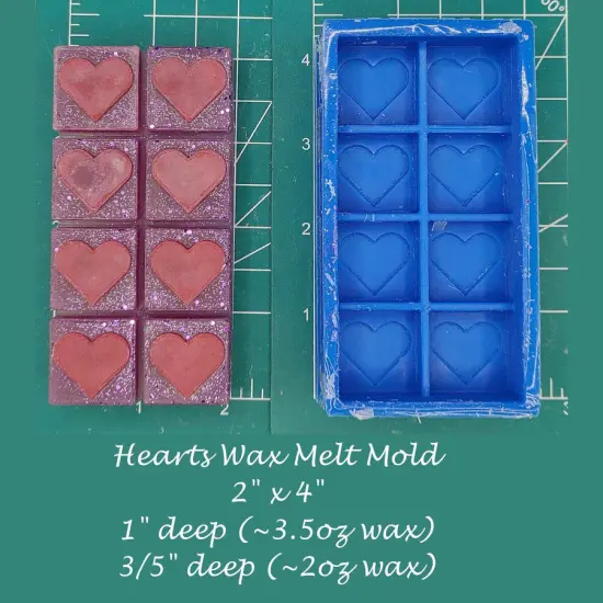 Hearts Wax Melt Snap Bar Silicone Mold {1}