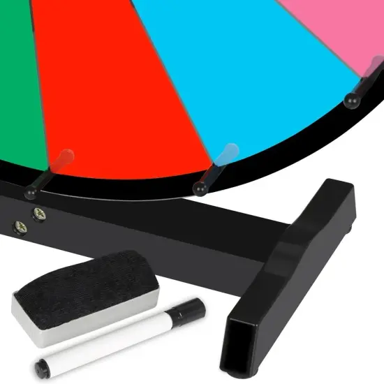24" Tabletop Spinning Prize Wheel 14 Slots w/DryErasable Trade Show Carnival {3}
