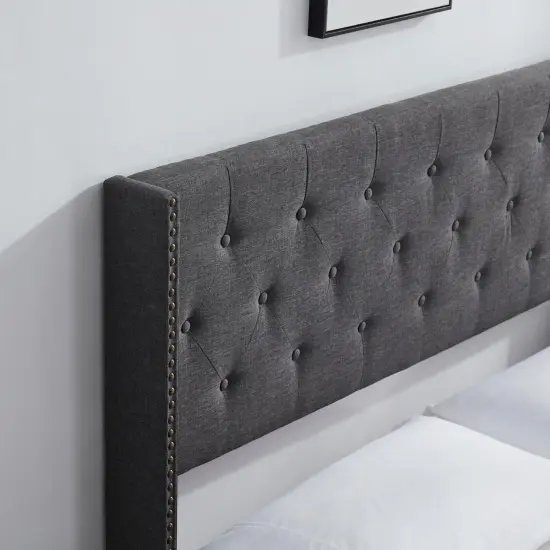 Nestl Wingback Diamond Upholstered Platform Bed {11}