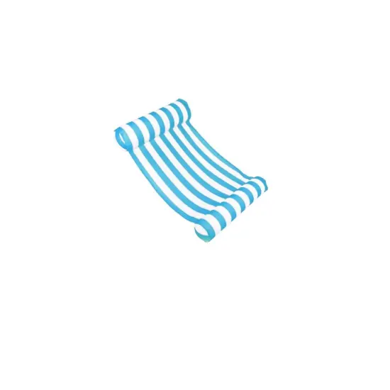 Swim Central Inflatable Water Sports Striped Hammock Pool Raft - 48"- Blue and White {3}