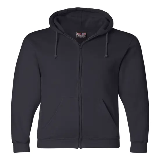 Bayside&reg; USA-Made Full Zip Hooded Sweatshirt Navy {1}