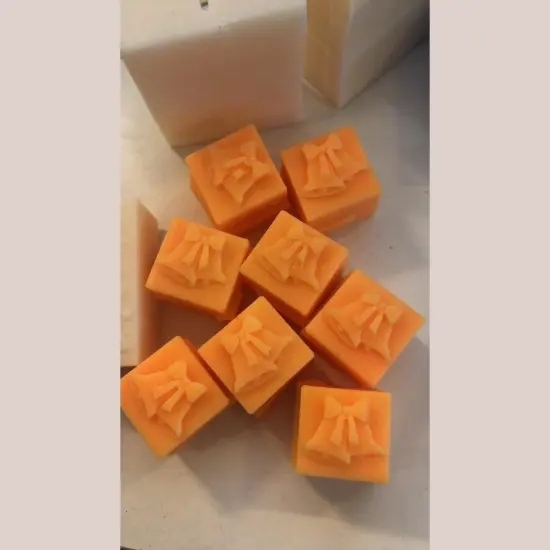 Christmas Bells Wax Melt 8 square Snap Bar Silicone Mold {3}