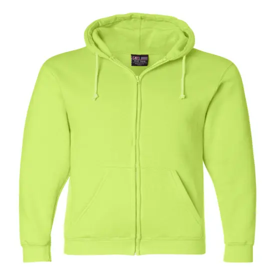 Bayside&reg; USA-Made Full Zip Hooded Sweatshirt Lime Green {1}