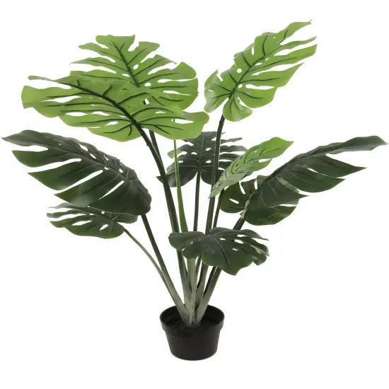 36-Inch Split Leaf Philodendron Plant in Decorative Pot | Lifelike Indoor Foliage for Home and Office D&eacute;cor | Easy Care, Low-Maintenance Greenery | Floral Home by Artificial Flowers {1}