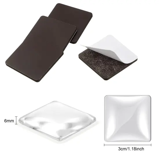 72 PCS Craft Magnets Glass Ceramic Ferrite Magnet with Adhesive Backing and Transparent Clear Glass Cabochons for DIY Craft Fridge Refrigerator Magnets Pendants(Square,1.2 Inch) {1}