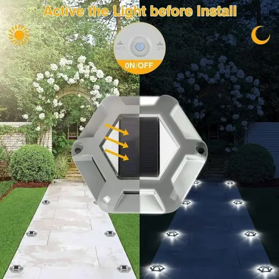 T-SUN 4Pcs Solar Deck Lights Outdoor Dock Driveway Pathway Garden LED Lights {2}