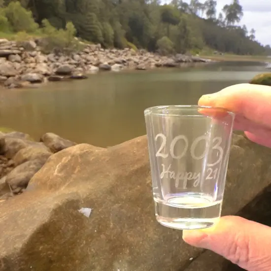 2oz 2003 Happy 21 Shot Glass Birthday {2}