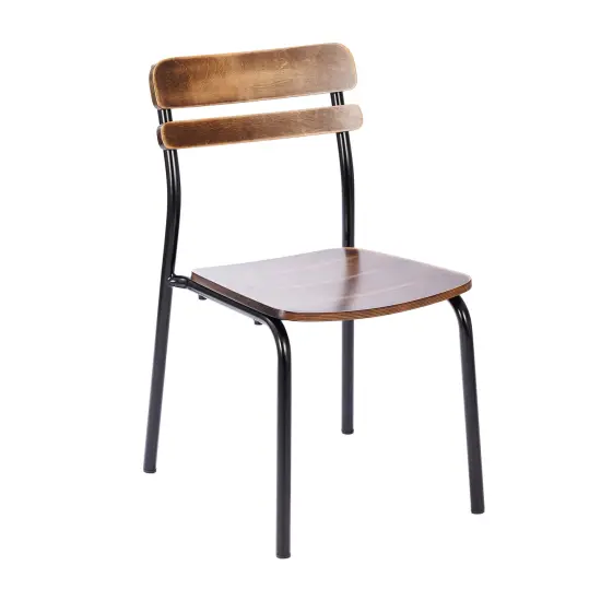 Emma and Oliver Blanchard Dining Chair with Metal Frame and Solid Wood Seat and Back with Antique Finish Antique Copper {2}