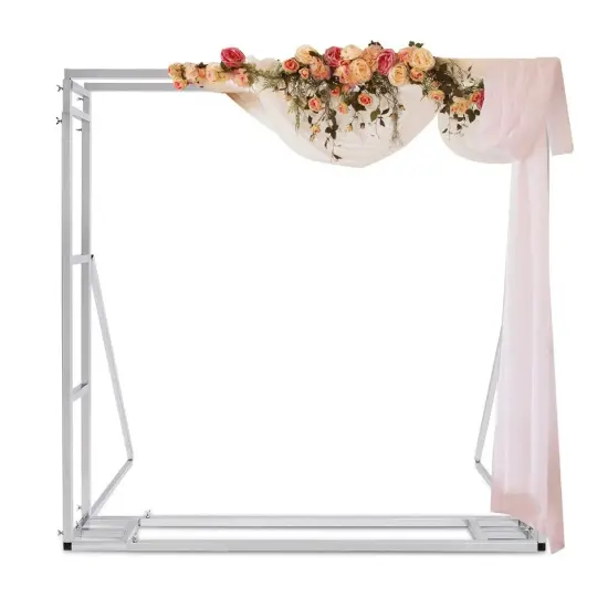 9.8ft Windproof Wedding Ceremony Backdrop Stand Kit Height Adjustable Heavy Duty {4}