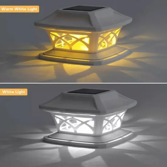 2pcs Solar Post Deck Cap light Vinyl Fence Light Landscape Lamp fit 4x4 5xx5 6x6 {3}