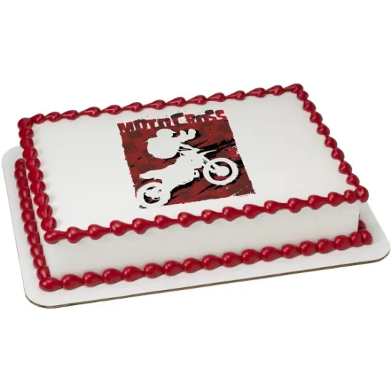 Motocross Edible Cake Topper Image 1/4 sheet {1}