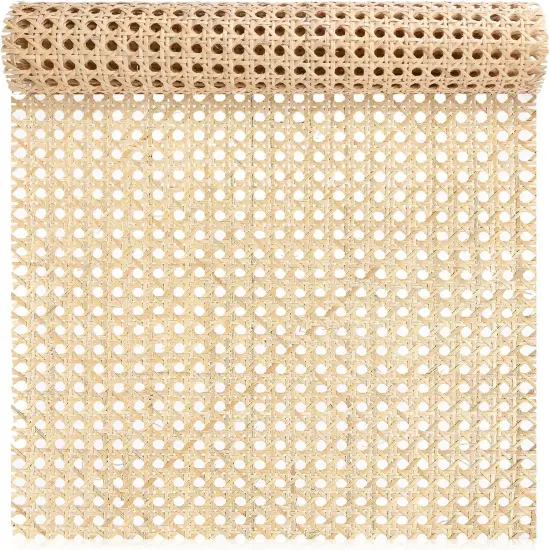 Cane Rattan Webbing Roll, 3.28Ft X 15.8Inch Woven Open Rattan Mesh Natural Rattan Webbing for Caning Projects Star Anise Wide Rattan for DIY Crafts Cabinet Chair Furniture {1}