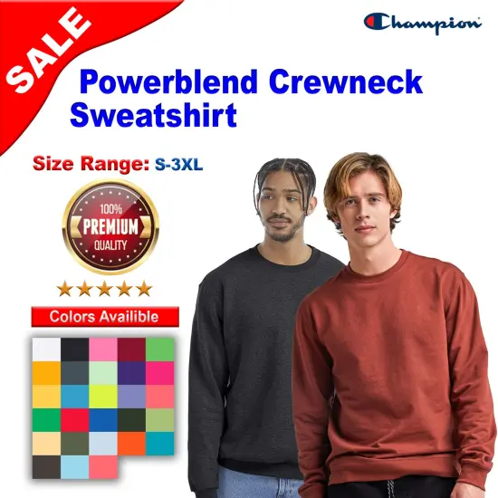 Champion&reg; Powerblend Crewneck Sweatshirt Maroon {2}