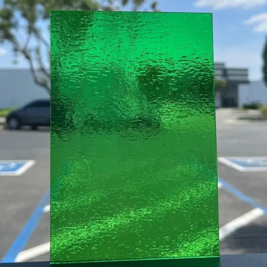 Garden Green Transparent COE 96 Fusible Glass Sheets / Mosaic Squares - 4 Pack {4}