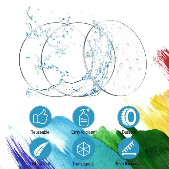 60 PCS Transparent Acrylic Circle Discs Thick Round Acrylic Sheets Acrylic Circle Disc Ornament Blanks Clear Round Acrylic Ornaments for DIY Projects and Crafts (1.5 Inch) {6}