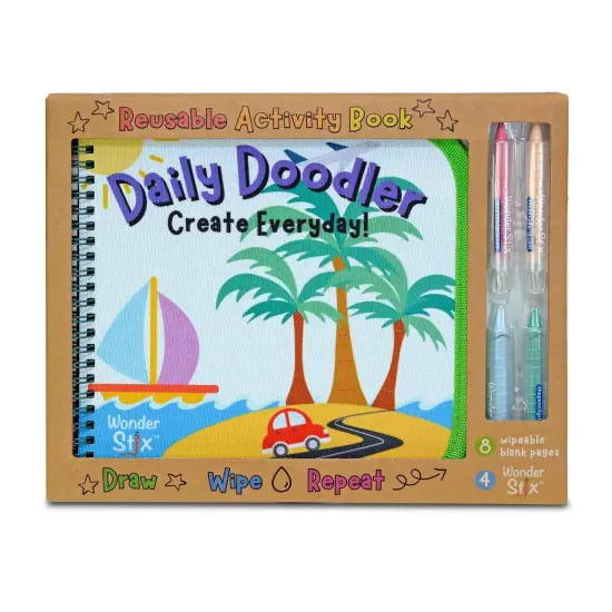 Daily Doodler Reusable Activity Book- Dino Cover, Includes 4 Wonder Stix {1}
