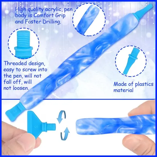 5D Diamond Painting Drill Pen, Rhinestone Gem Picker Tool Kit for Adults & Nail Art Cornflower blue {3}