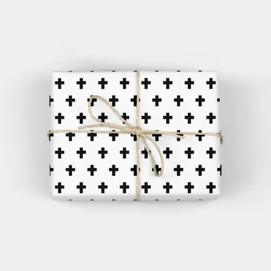 Christmas Cross Black and White Wrapping {1}
