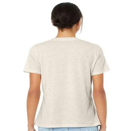 BELLA + CANVAS&reg; Women's Relaxed Triblend Short Sleeve V-Neck Tee Oatmeal Triblend {7}