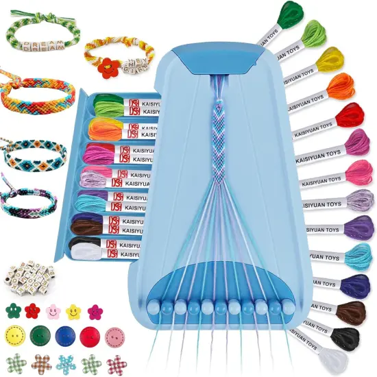 Friendship Bracelet Making Kit - Arts & Crafts Gift for Kids Ages 6-12 Light blue {1}