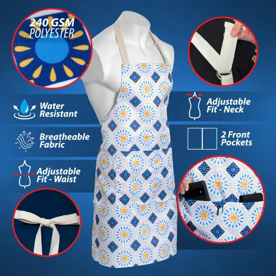 Mabie Swan - Adjustable Apron, Water Resistant, with Pocket, Neck Strap, Long Tie, Ultra Thin and Light Weight (2 Pack) {9}