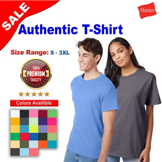 Hanes&reg; Authentic Crewneck Short Sleeve T-Shirt Deep Red {2}