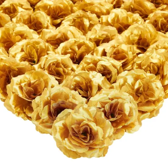 50 Pack Stemless Artificial Silk Roses Gold {1}