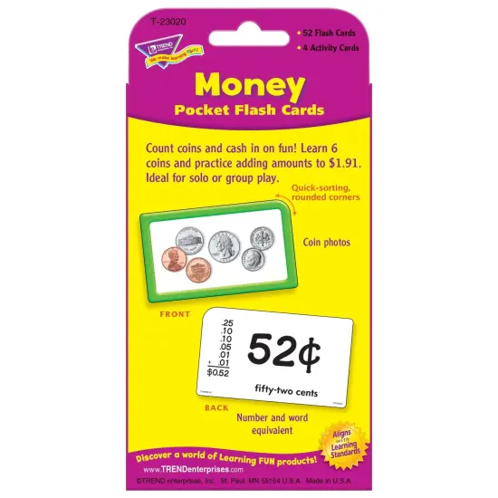 Money Pocket Flash Cards, 6 Packs {5}