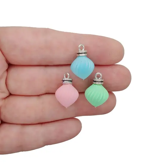 10 Pastel Miniature Ornaments, Tiny Baubles for Dollhouse or Small Tabletop Christmas Trees, 3/4 inch tall, Adorabilities {3}