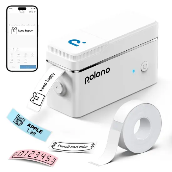 Label Maker Machine with Tape, Portable Thermal Printer, Portable Bluetooth Label Printer for Organizing Storage Office Home, Sticker Maker Mini Label Maker with Multiple Templates, White {2}