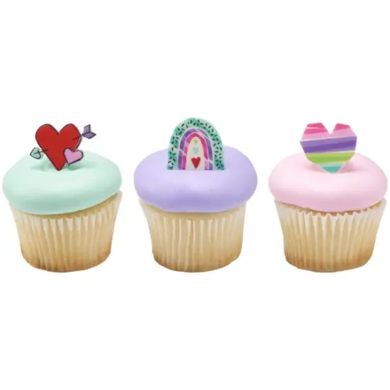 Rainbow Love Sweet D&eacute;cor&reg; Edible Decorations 12ct {3}