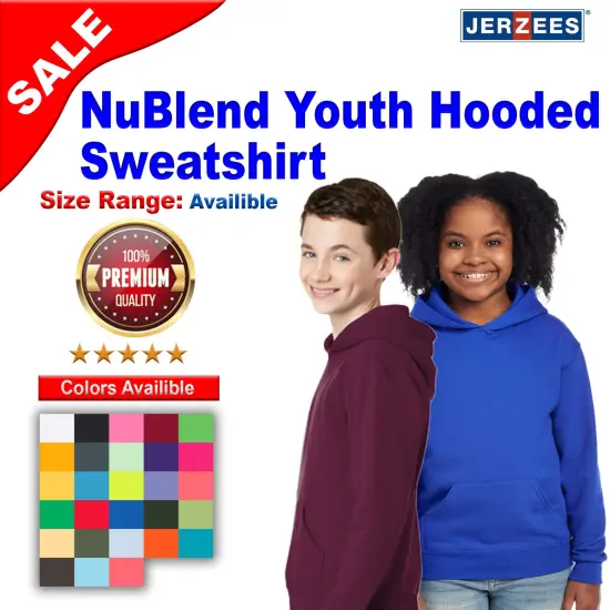 JERZEES&reg; NuBlend Youth Hooded Sweatshirt Charcoal grey {2}