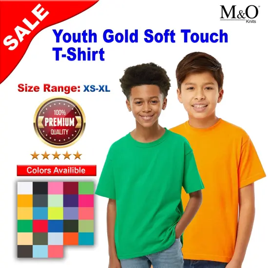 M&O&reg; Youth Gold Soft Touch Crewneck Short Sleeve T-Shirt Columbia blue {2}