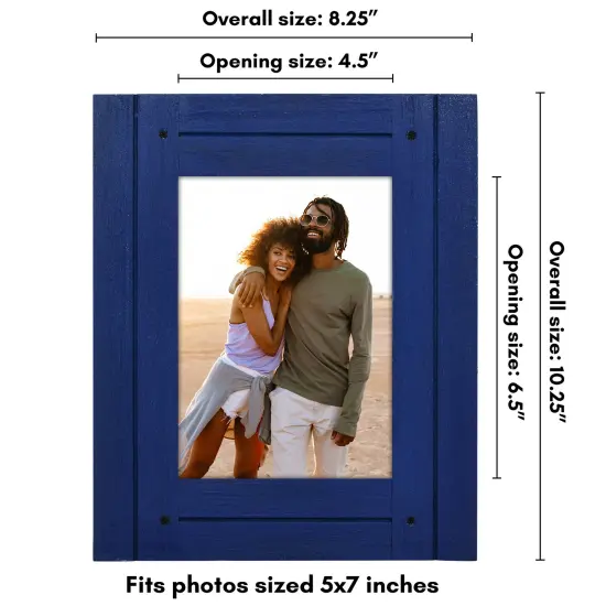 Americanflat Picture Frame - Rustic Picture Frame with Textured Engineered Wood, Shatter Resistant Glass and Easel Back - Horizontal and Vertical Display {8}