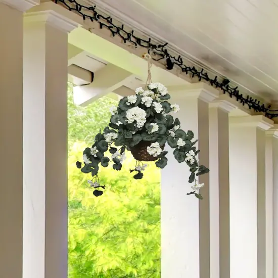 30-Inch White Silk Geranium Plant with Lifelike Appearance for Home and Office D&eacute;cor | Vibrant Artificial Flower Arrangement | Floral Home by Artificial Flower {4}