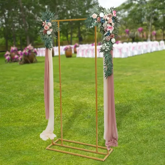 Golden Wedding Backdrop Stand Metal Flower Frame Garden Party Decoration {4}