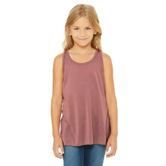 BELLA + CANVAS&reg; Youth Flowy Racerback Tank Top - 8800Y White {4}